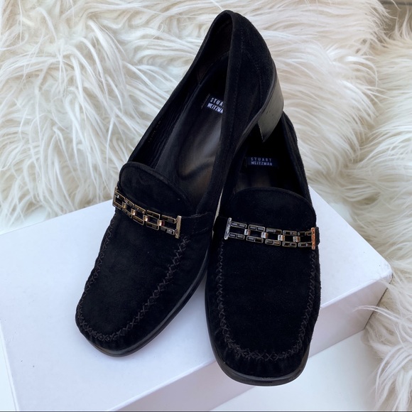 Stuart Weitzman Shoes - Stuart Weitzman Black Suede Loafers size 8